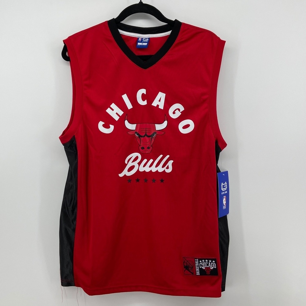 NBA Ultra Game Chicago Bulls Muscle Jersey Mens Medium Red Black VXML696S NEW